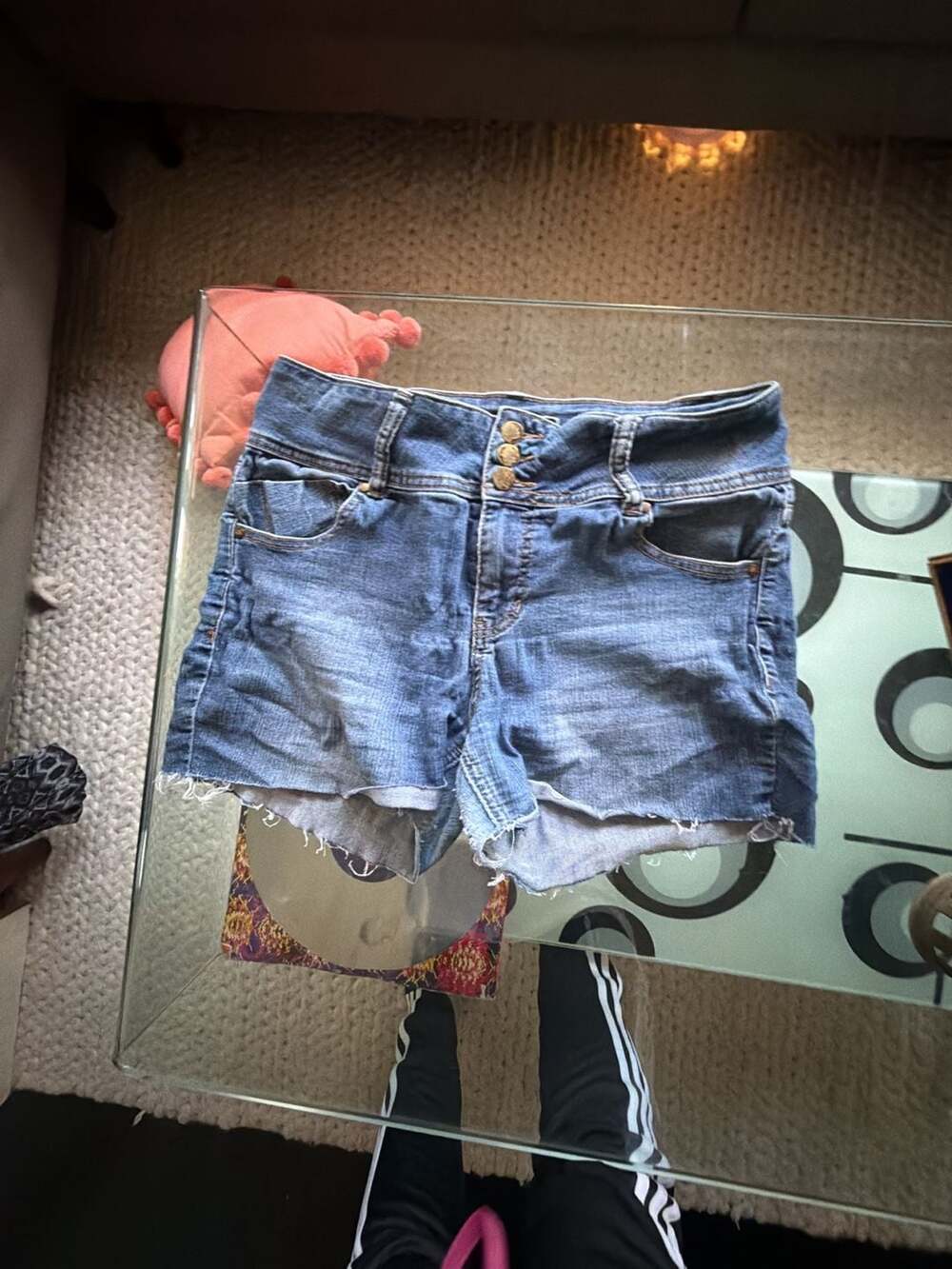 d.jeans Triple-Button Denim Shorts Size 10P Blue Cut Off